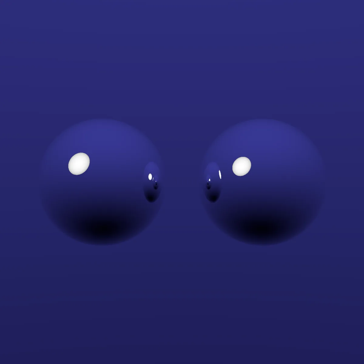 Two blue spheres